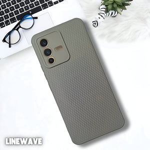 Grey Line Wave Silicone Case for Vivo V23