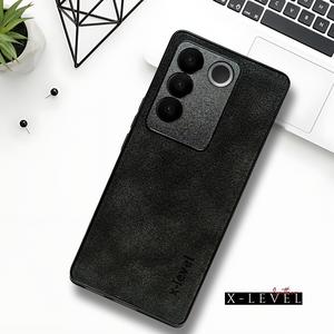 X-LEVEL Black Leather Case for Vivo V27