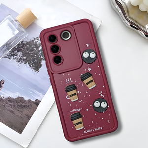 Mehroon COFFEE (ALWAYS HAPPY) Silicone case for Vivo V27