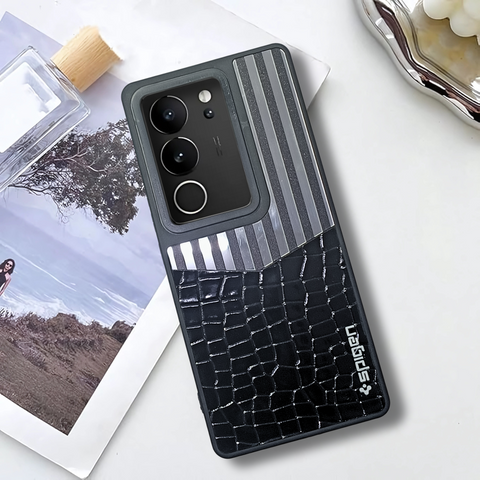 TexturGuard Black Silicone Case for Vivo V29