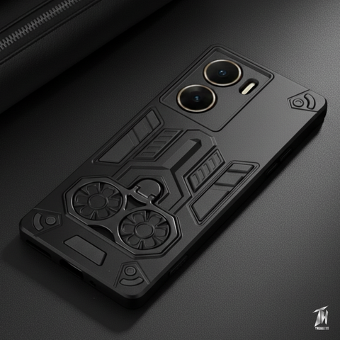 Black Cycle Armor Silicone Case for Vivo V29e