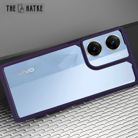 Pureview Deep Purple Hybrid Shockproof Silicone Case for Vivo V29E