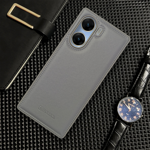 Prime Leather Grey Leather Case for Vivo V29e