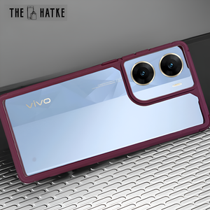 Pureview Mehroon Hybrid Shockproof Silicone Case for Vivo V29E