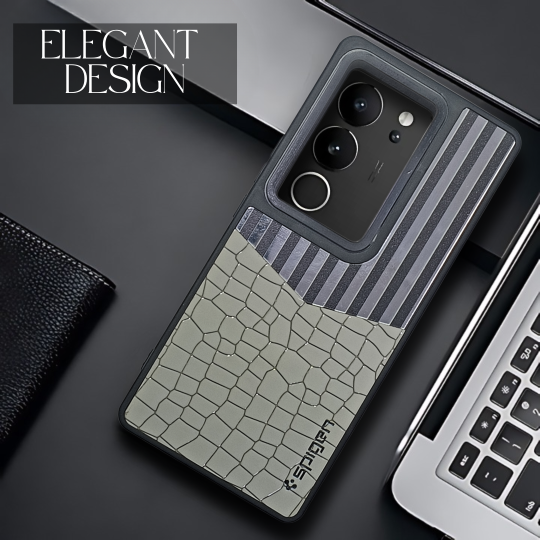TexturGuard Grey Silicone Case for Vivo V29 Pro