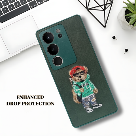 Green leather Guitar Camera Ornamented for Vivo V29