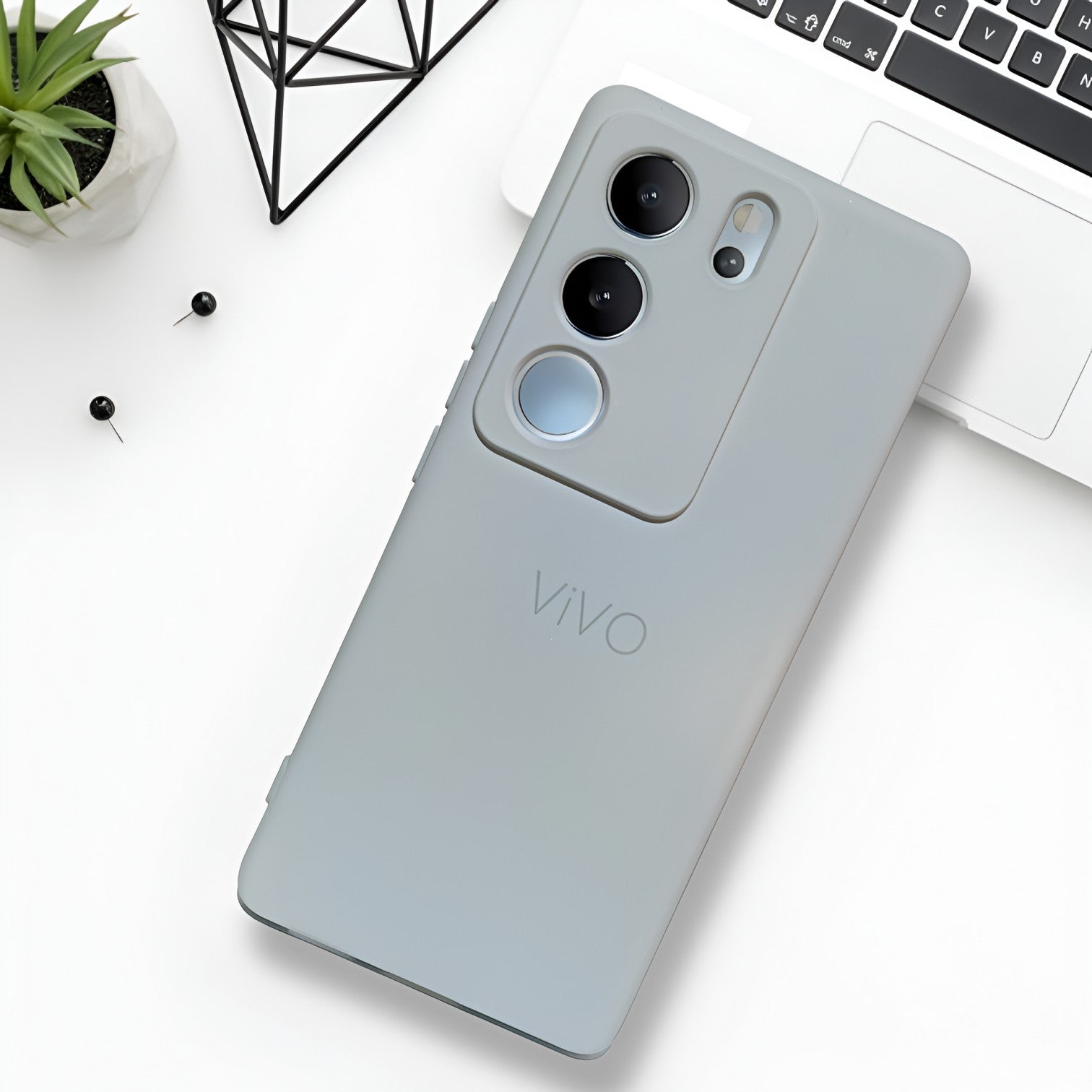 Light Grey Camera Original Silicone case for Vivo V29