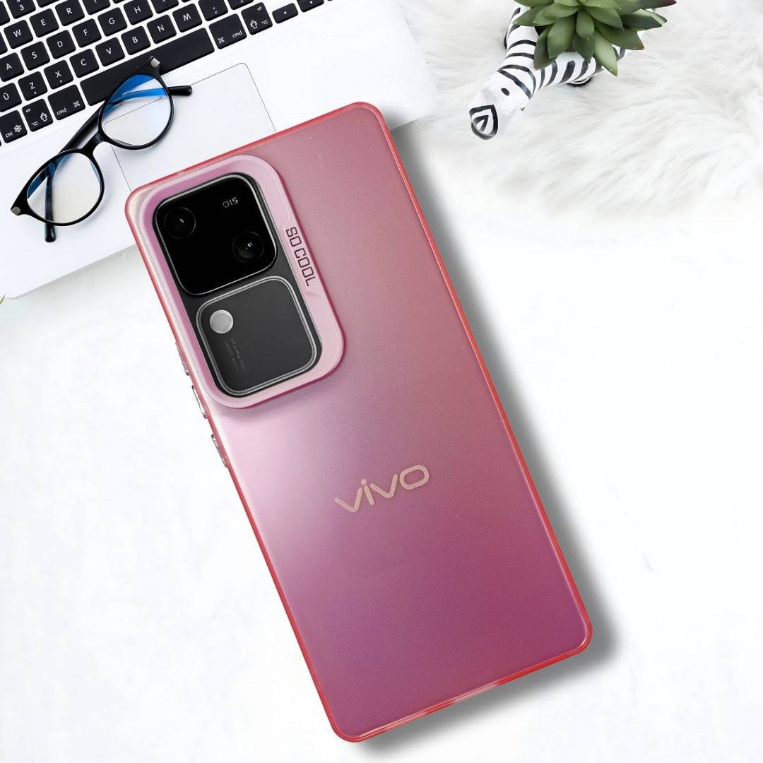 Pink Rgiem Slim Slicone Non-Yellowing Protective Case for Vivo V30
