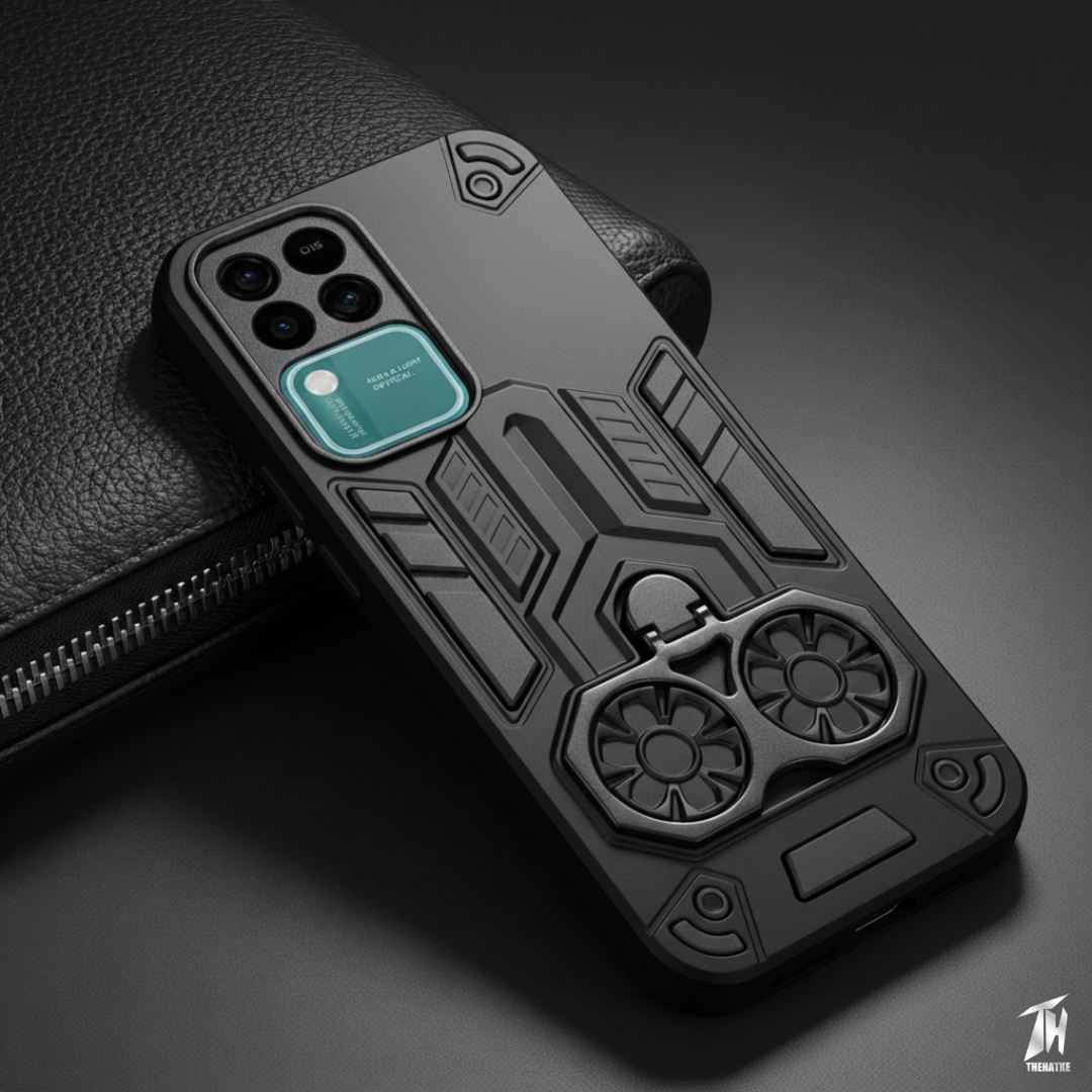 Black Cycle Armor Silicone Case for Vivo V30