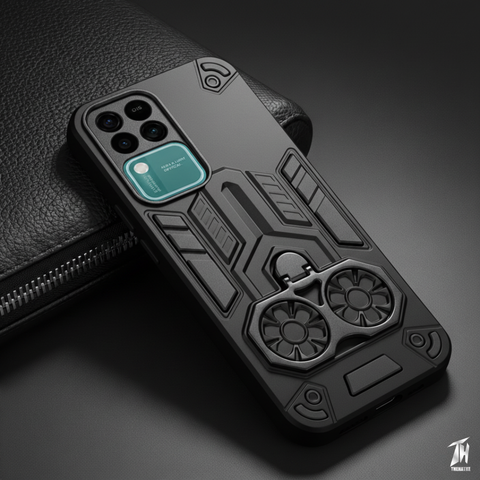 Black Cycle Armor Silicone Case for Vivo V30