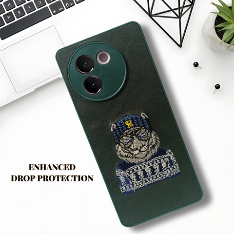Green Leather Blue Sweater Lion Camera Ornamented for Vivo V30E