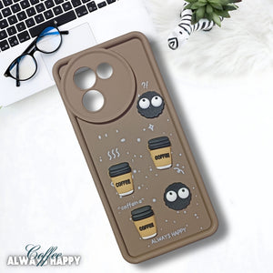 Brown COFFEE (ALWAYS HAPPY) Silicone case for Vivo V30E