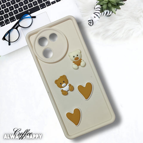 Cream COFFEE (ALWAYS HAPPY) Silicone case for Vivo V30E