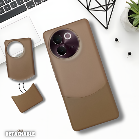 Brown Detach Matte Case for Vivo V30E