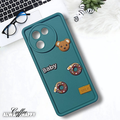 Green COFFEE (ALWAYS HAPPY) Silicone case for Vivo V30E