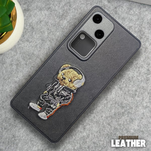 Black leather Headphone teddy Camera Ornamented for Vivo V30