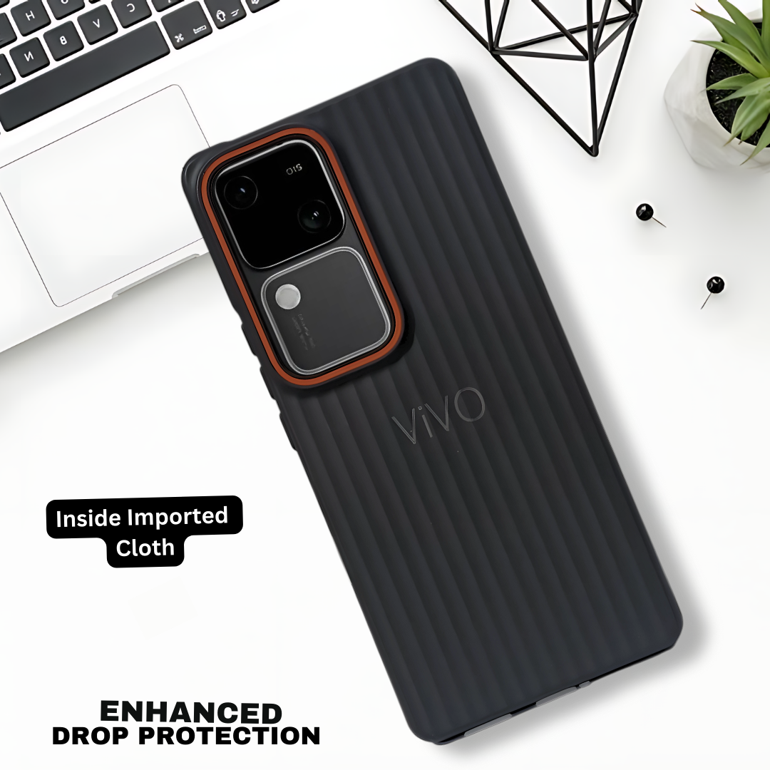 Black SleekLine Silicone Case for Vivo V30 Pro