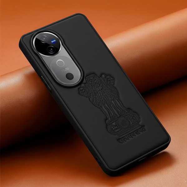Ashoka Black Leather Case for Vivo V40