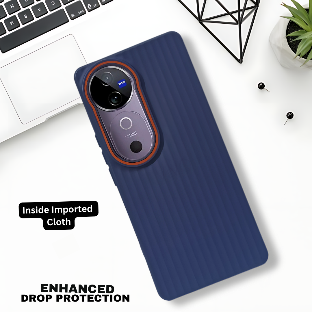 Dark Blue SleekLine Silicone Case for Vivo V40 Pro