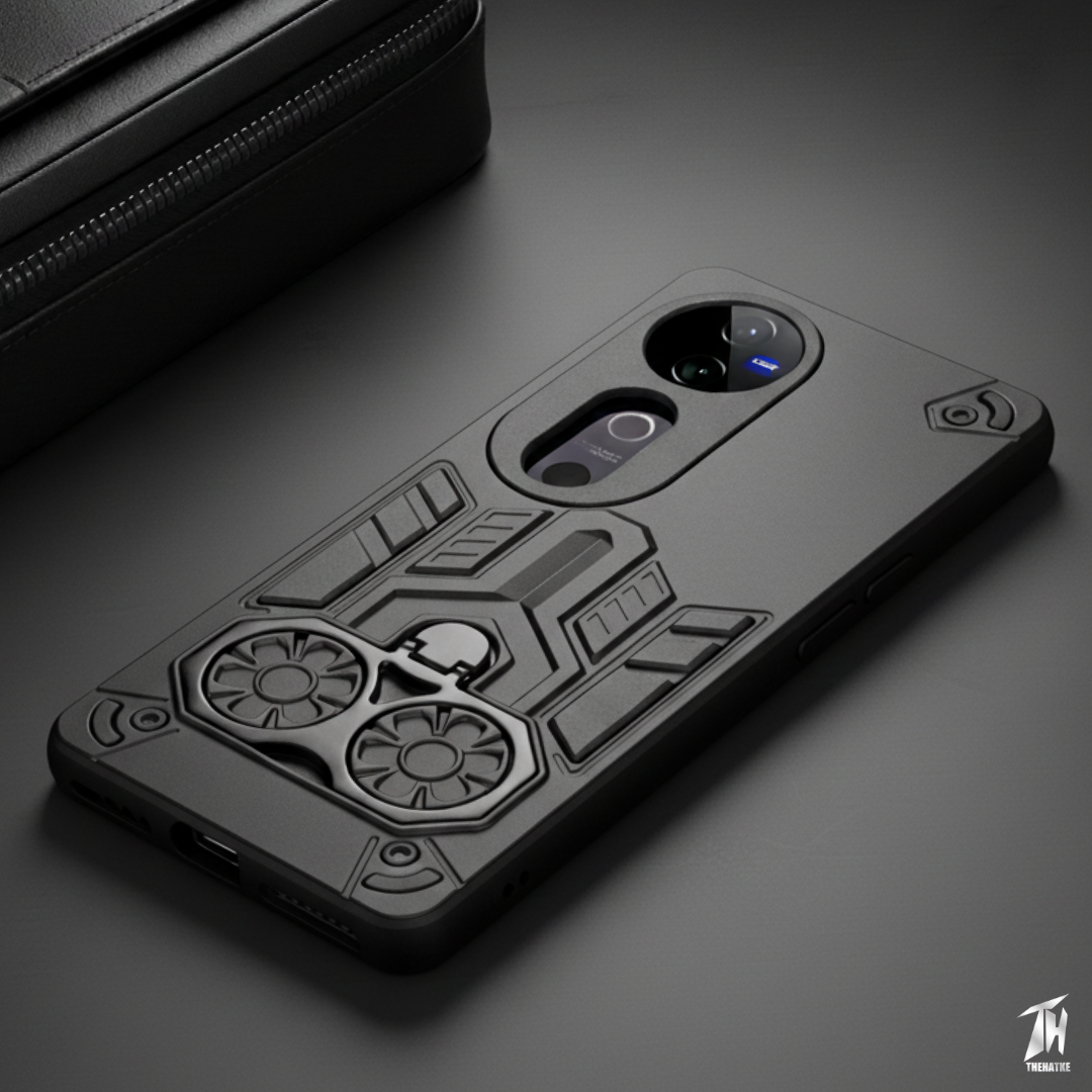 Black Cycle Armor Silicone Case for Vivo V40