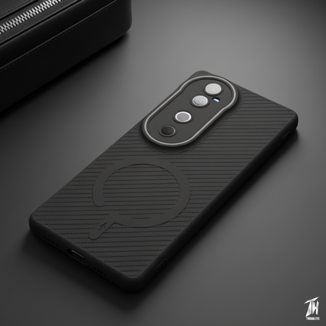 Gripon Black (Grey RING)Silicone Case for Vivo V40 Pro