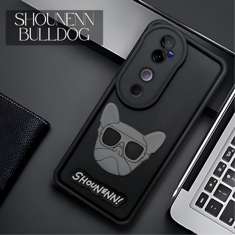 Black SHOUNENN BULLDOG Silicone case for Vivo V40