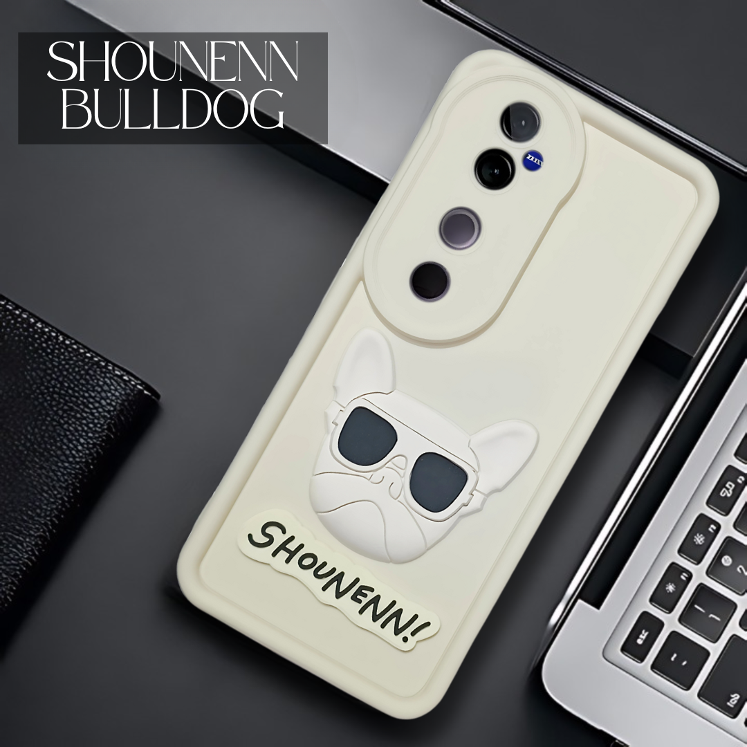 Cream SHOUNENN BULLDOG Silicone case for Vivo V40