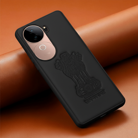 Ashoka Black Leather Case for Vivo V40e