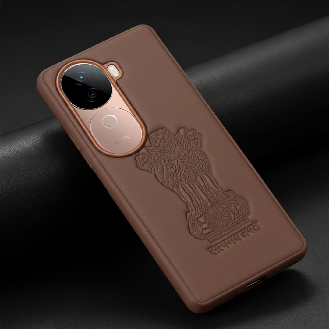 Ashoka Dark Brown Leather Case for Vivo V40e