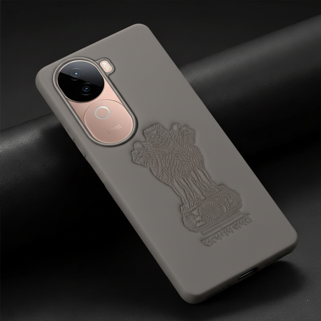 Ashoka Grey Leather Case for Vivo V40e