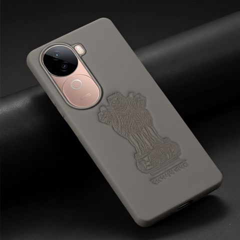 Ashoka Grey Leather Case for Vivo V40e