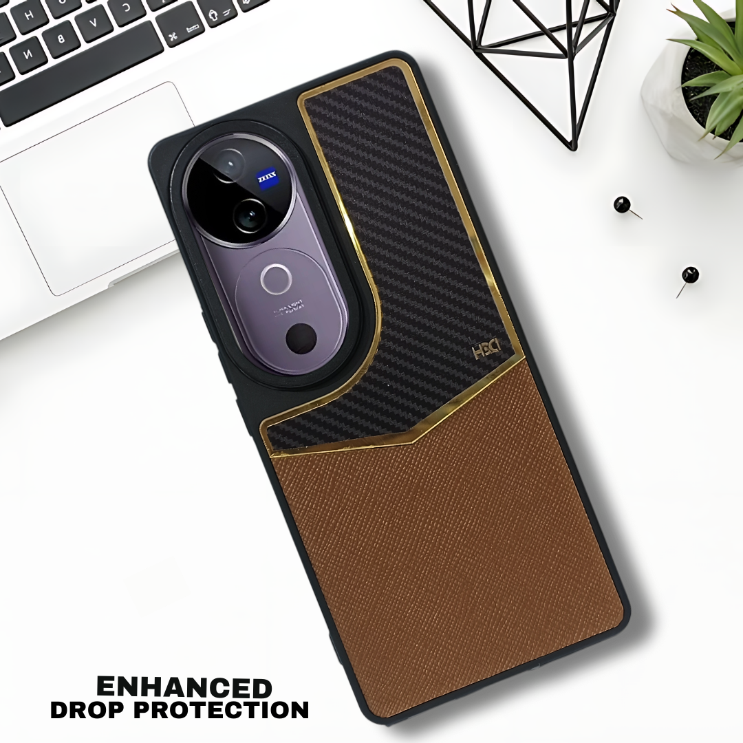 GoldAura Brown Case for Vivo V40 Pro