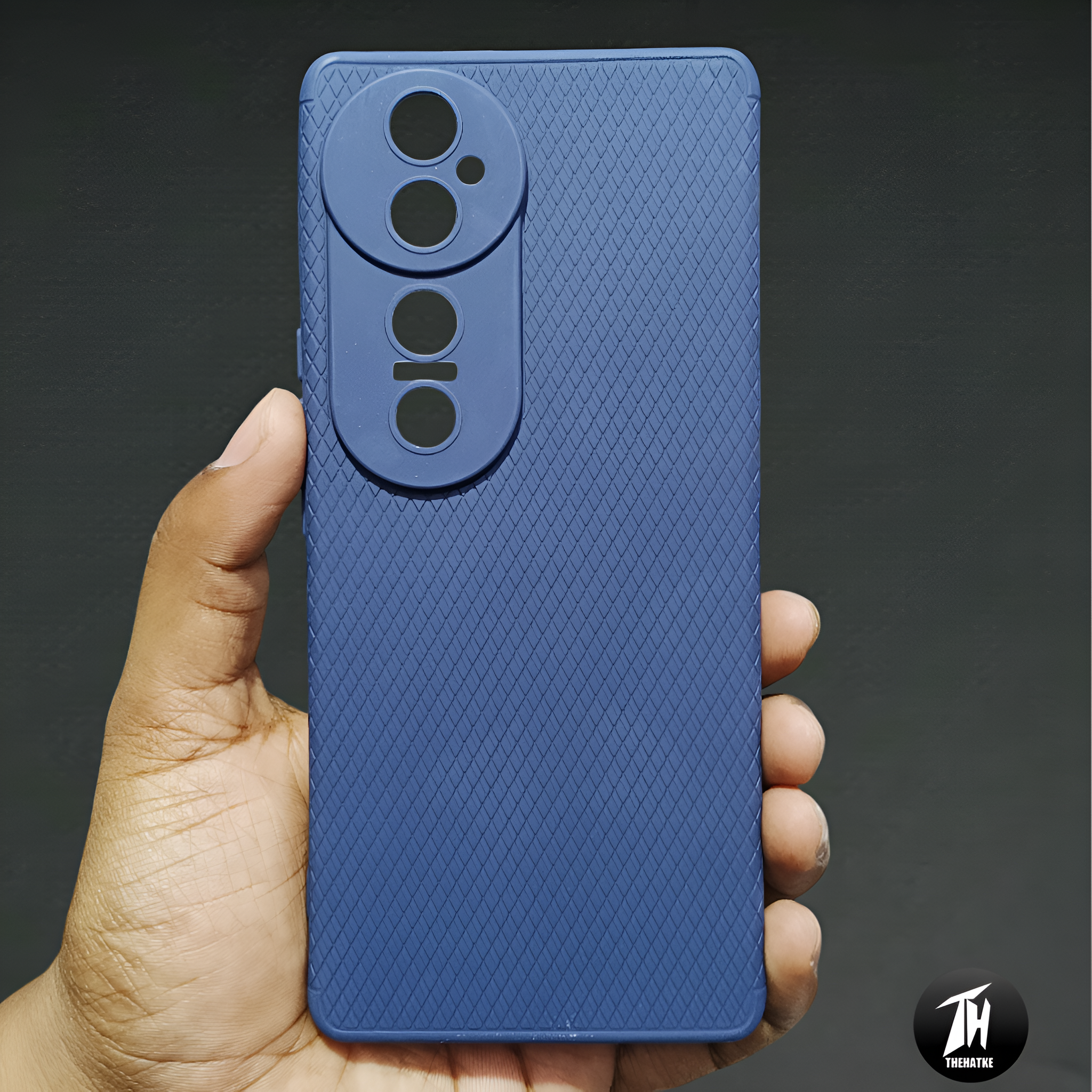 Dark Blue Line Wave Silicone Case for Vivo V40