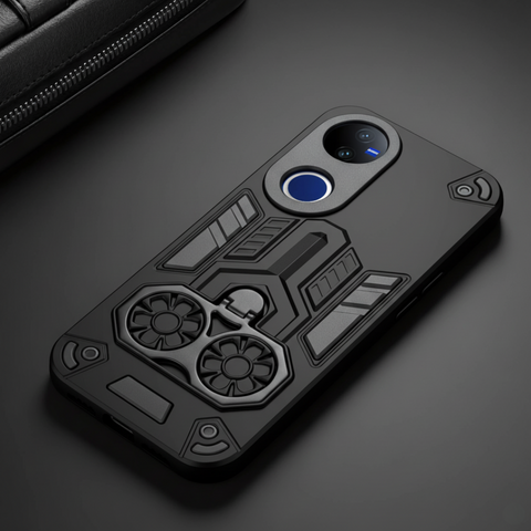 Black Cycle Armor Silicone Case for Vivo V50