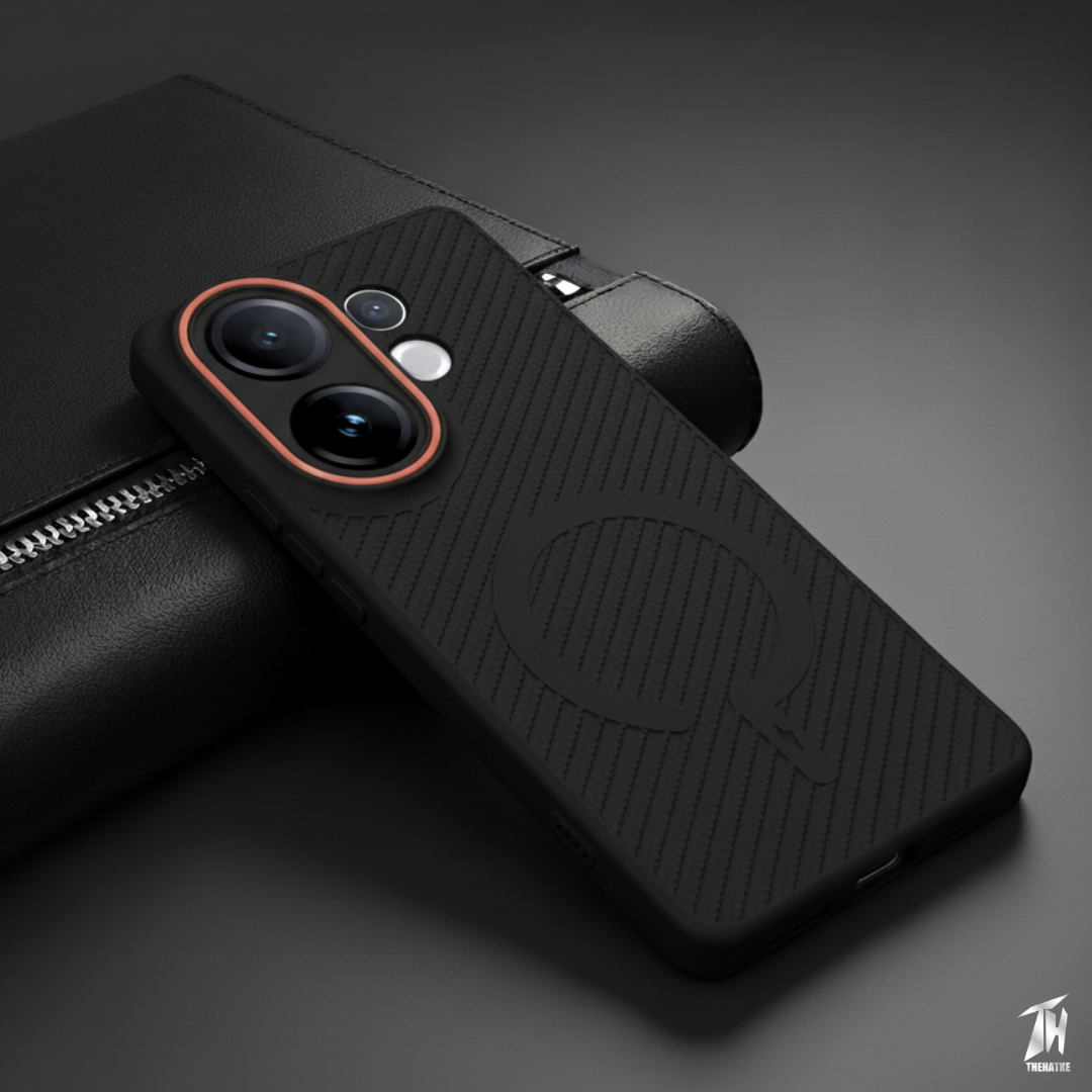 Gripon Black (ORANGE RING)Silicone Case for Vivo V60