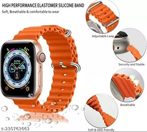 Orange Ocean Loop Watch Strap For apple For Apple Watch SERIES 8 (42mm/44mm/45mm/46mm/49mm)