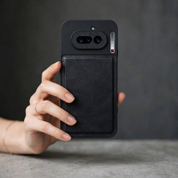 Velora Black Leather Case for Nothing Phone 4a - The Hatke