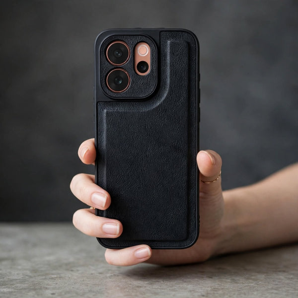 Velora Black Leather Case for Vivo V70 Elite - The Hatke
