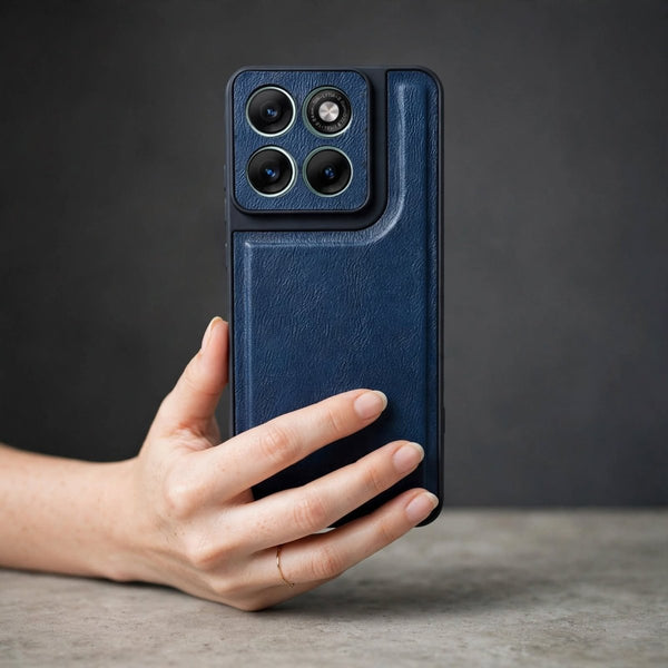 Velora Blue Leather Case for Motorola Edge 70 Fusion - The Hatke