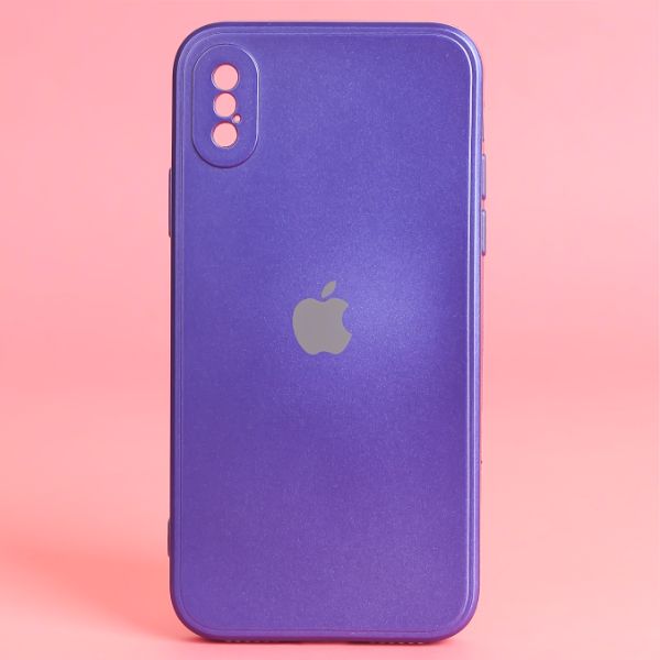 Violet Metallic Finish Silicone Case for Apple Iphone X/XS - The Hatke