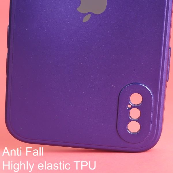 Violet Metallic Finish Silicone Case for Apple Iphone X/XS - The Hatke