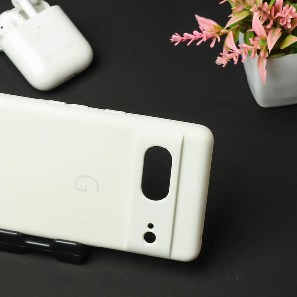 White Camera Original Silicone case for Google Pixel 7 - The Hatke
