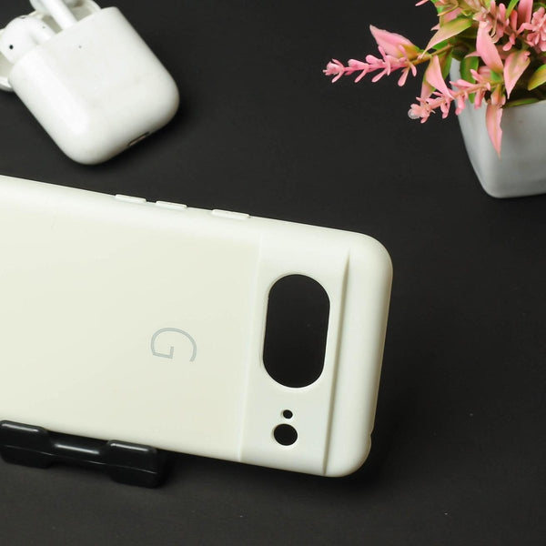 White Camera Original Silicone case for Google Pixel 8 - The Hatke