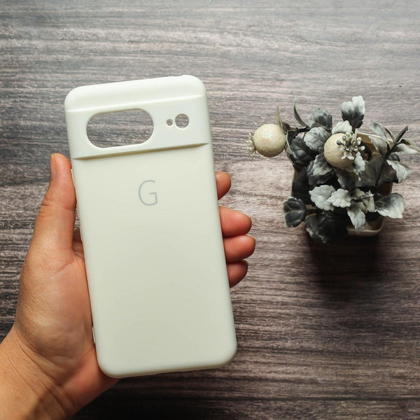 White Camera Original Silicone case for Google Pixel 8 - The Hatke