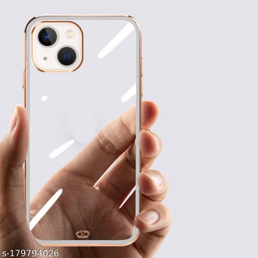 White Electroplated Transparent Case for Apple iphone 13 mini - The Hatke