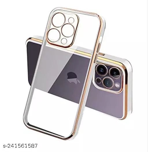 White Electroplated Transparent Case for Apple iphone 13 Pro - The Hatke