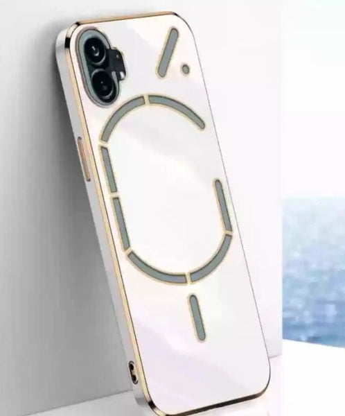 White Electroplated Transparent Case for Nothing Phone 1 - The Hatke