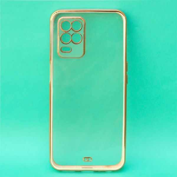 White Electroplated Transparent Case for Realme 8 5G - The Hatke