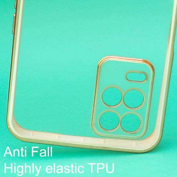 White Electroplated Transparent Case for Realme 8 5G - The Hatke
