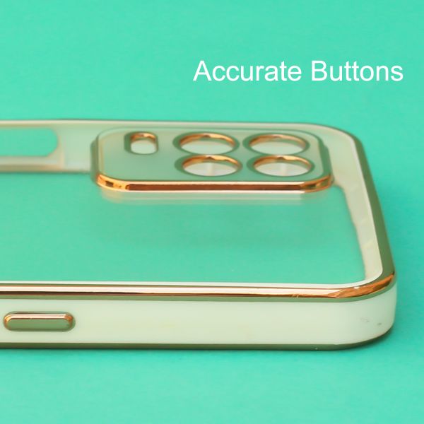 White Electroplated Transparent Case for Realme 8 5G - The Hatke